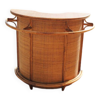 Bar ancien en rotin & bambou