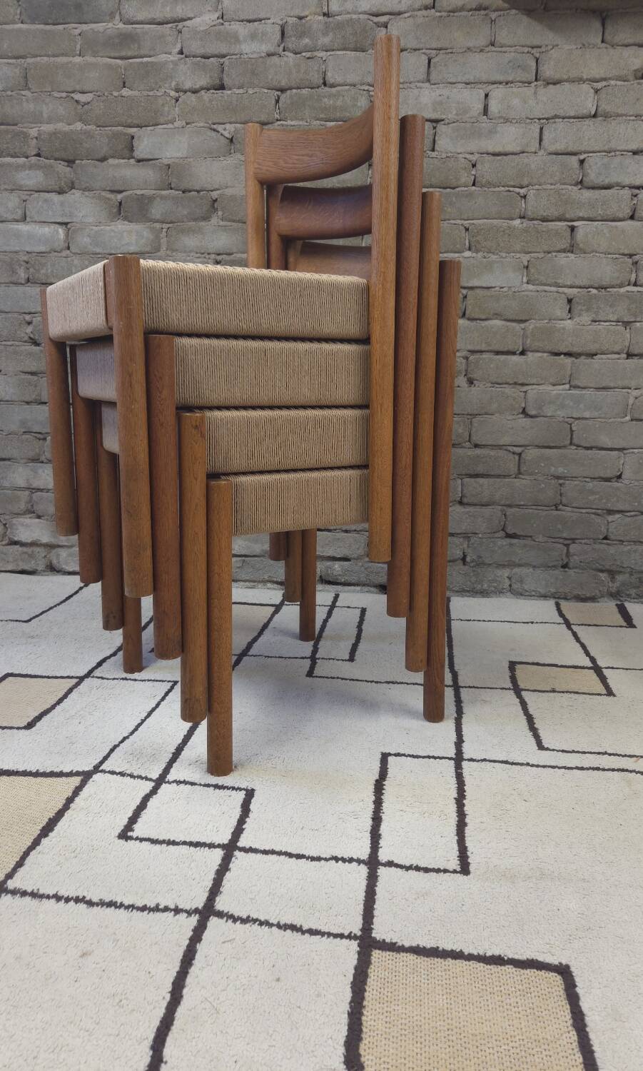 Set of 4 Danish chairs from the 1970s