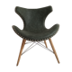 Fauteuil contemporain cuir bois et corde