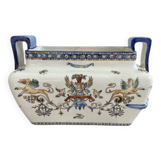 Jardinière, cache pot en faïence de Gien