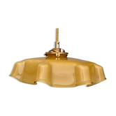 Vintage lampshade pendant lamp in ochre opaline