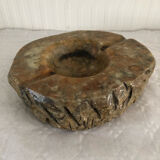 Polished and raw marble ashtray