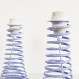 Playful set (2) of vintage 'spring' table lamps