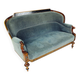 Unique Biedermeier sofa in original fabric and walnut veneer, Vienna, Austria circa 1825