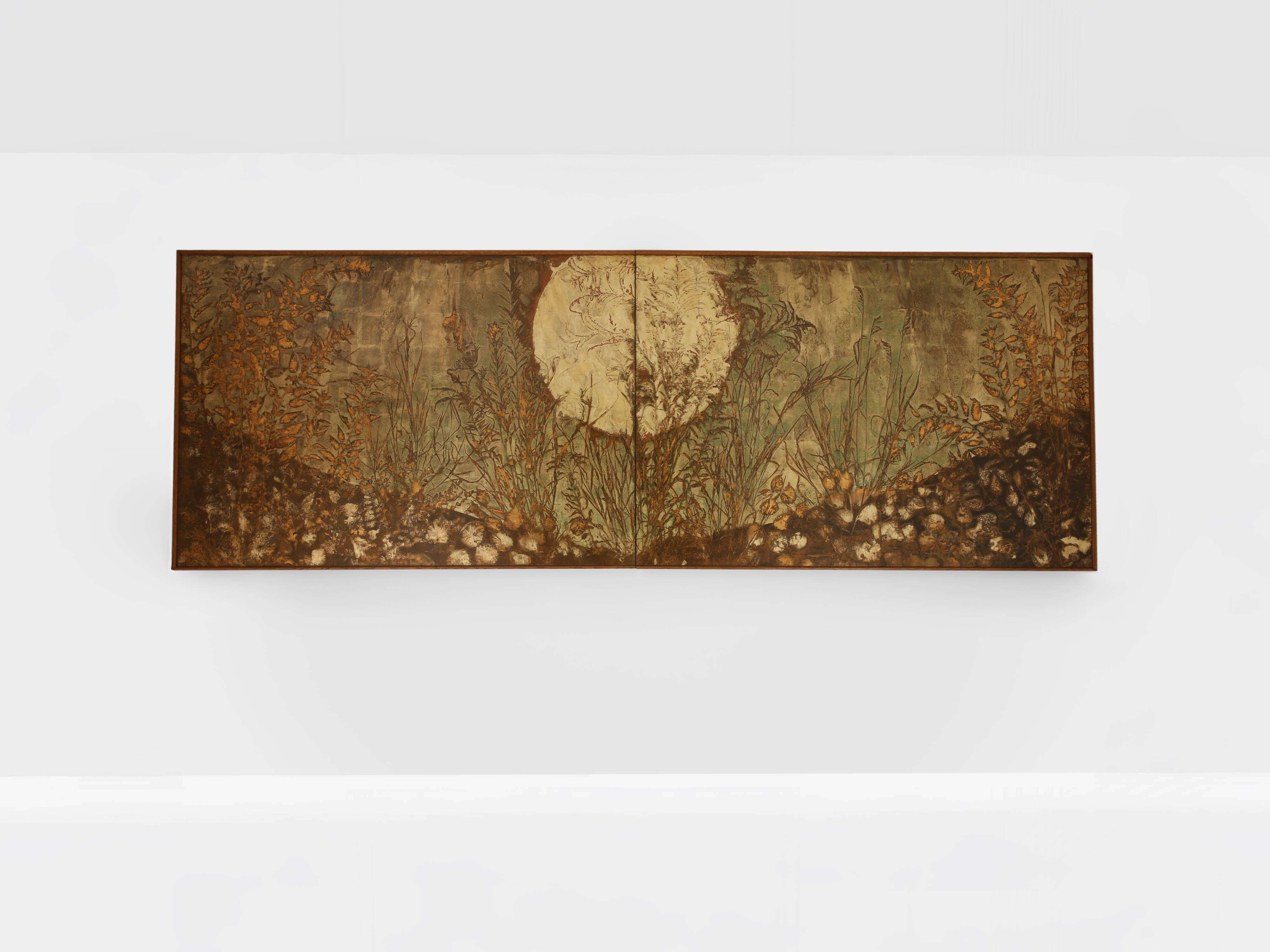 Nicolas Seailles large lacquered panels framed 1978