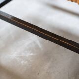 2 low bedroom chairs in hand-woven rice straw, 1950s/1960s