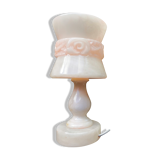 Bedside lamp in alabaster or vintage pink onyx
