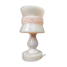 Lampe de chevet en albâtre ou onyx rose vintage