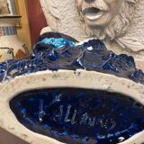 Large ceramic vase fatlava sea foam signed Vallauris