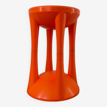 Vintage orange stool, circa 1970