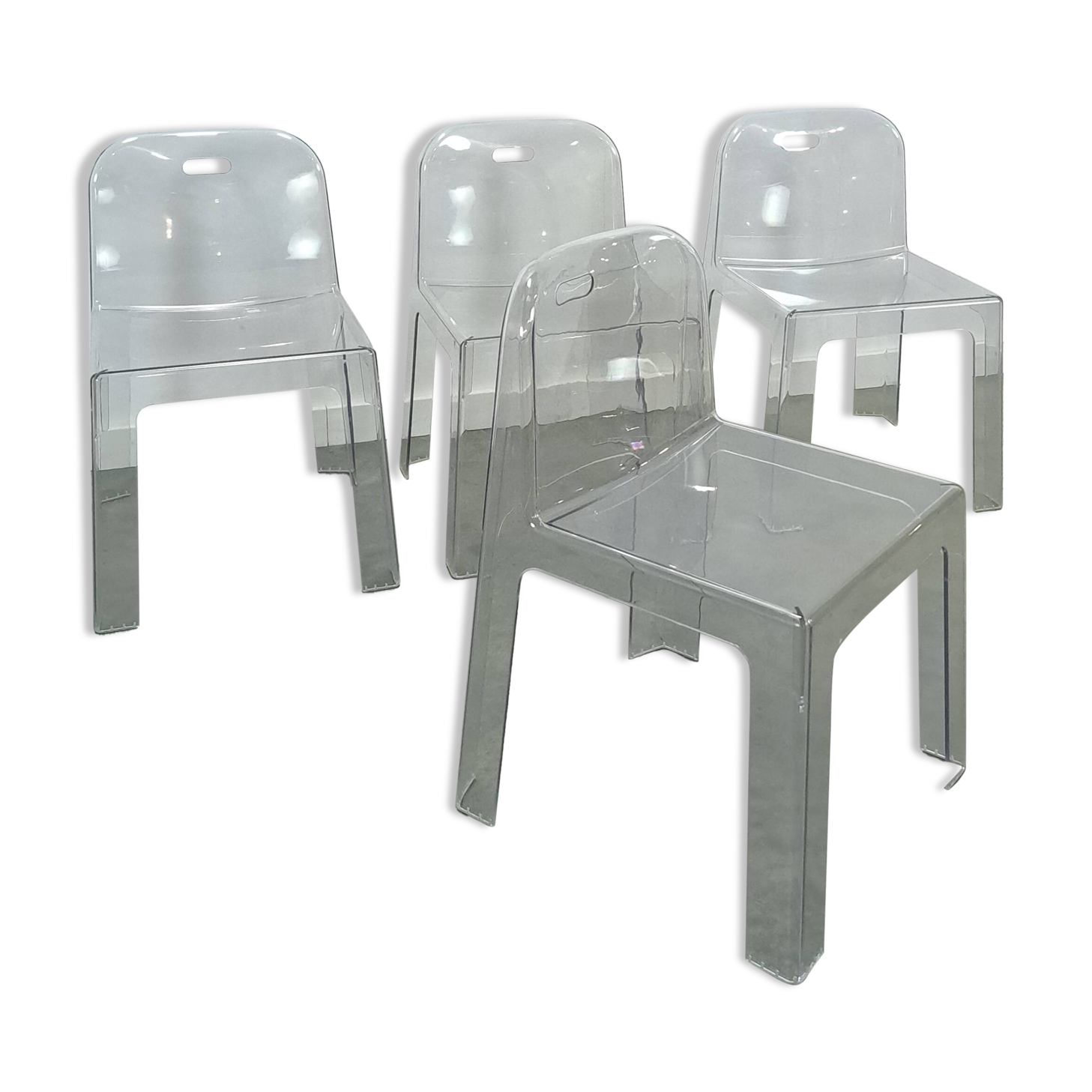 Design plexiglas stapelbare stoelen Trono by Sottsass Associati 2005 Segis