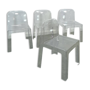Design plexiglas stapelbare stoelen Trono by Sottsass Associati 2005 Segis