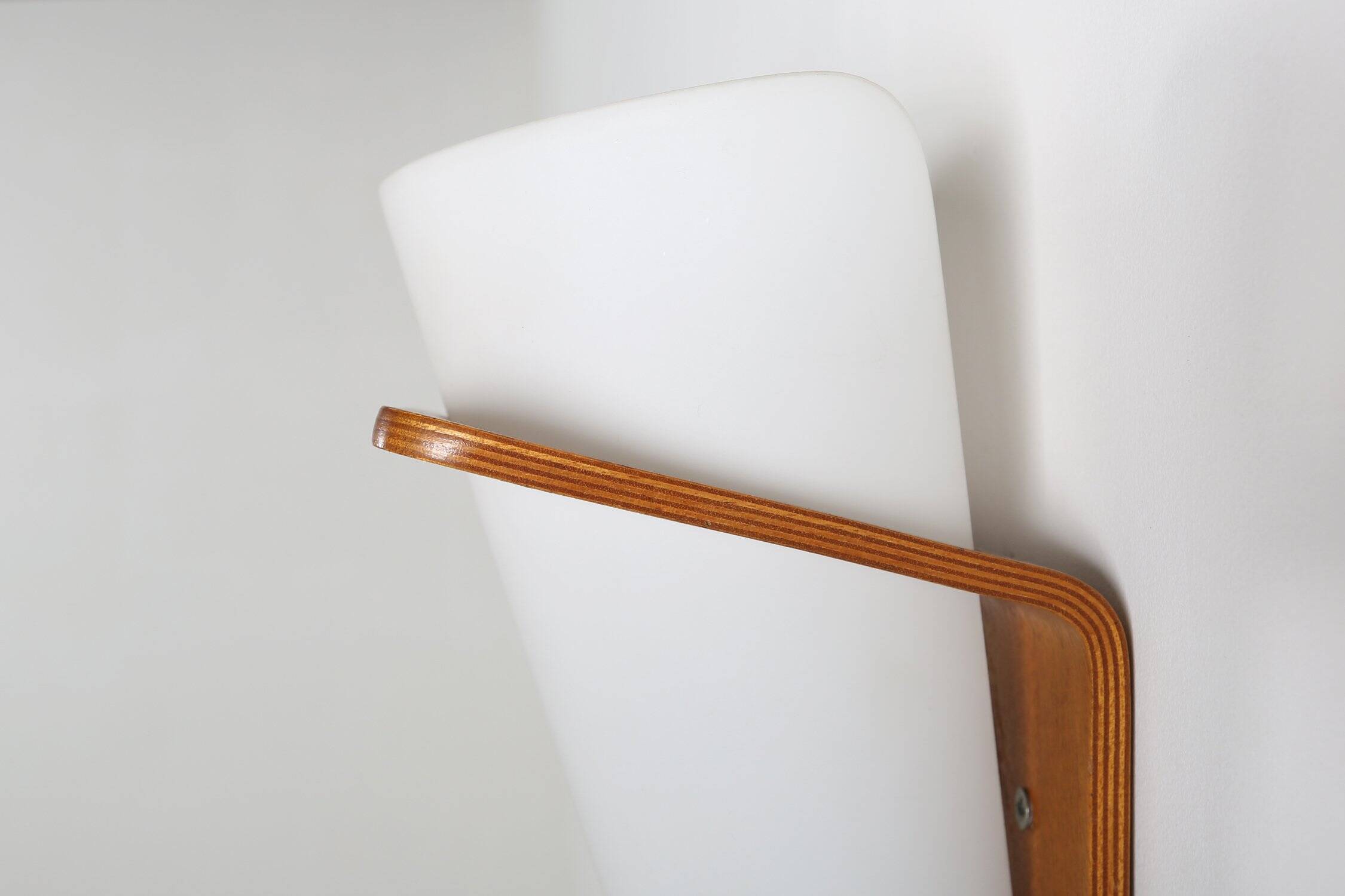 Wall Lamp in Curved Teak Plywood by Louis Kalff for Philips, 1959