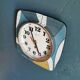 Clock wall clock formica silent square "Star blue white ochre"