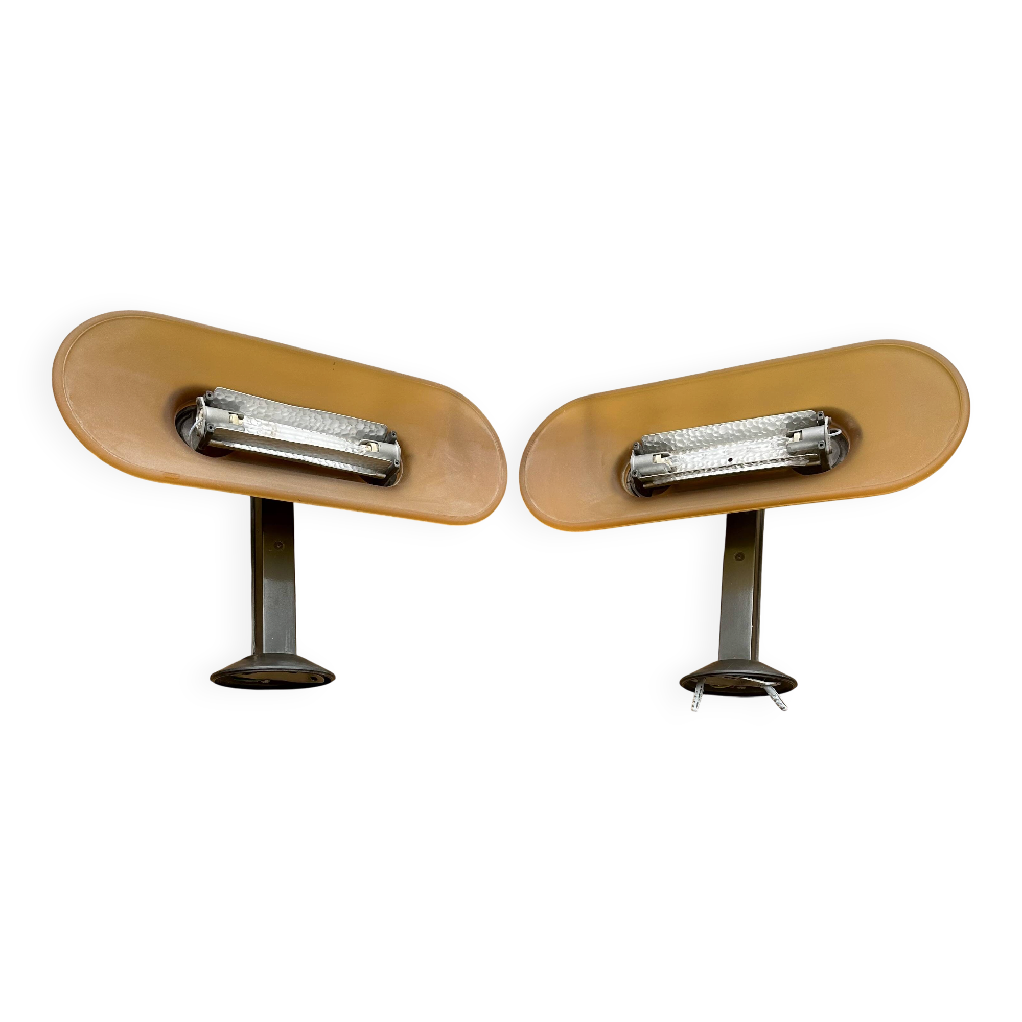 Pair of vintage Arteluce "Jill" yellow wall lights – Italian design