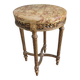 Antique Louis XVI style gueridon with veined marble, painted and patinated gilded wood.