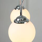 Mid-century Italian Chrome and Opaline Chandelier