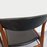 Pair of vintage Scandinavian teak and skai chairs from the 50s and 60s
