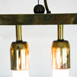 Esperia Pagoda chandelier brass and glass 1960s