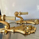 Pair of vintage gilded wood electric wall sconces