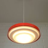 Vintage Scandinavian Design Hanging Lamp / Red Plastic Pendant Light 1970's