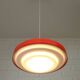 Vintage Scandinavian Design Hanging Lamp / Red Plastic Pendant Light 1970's