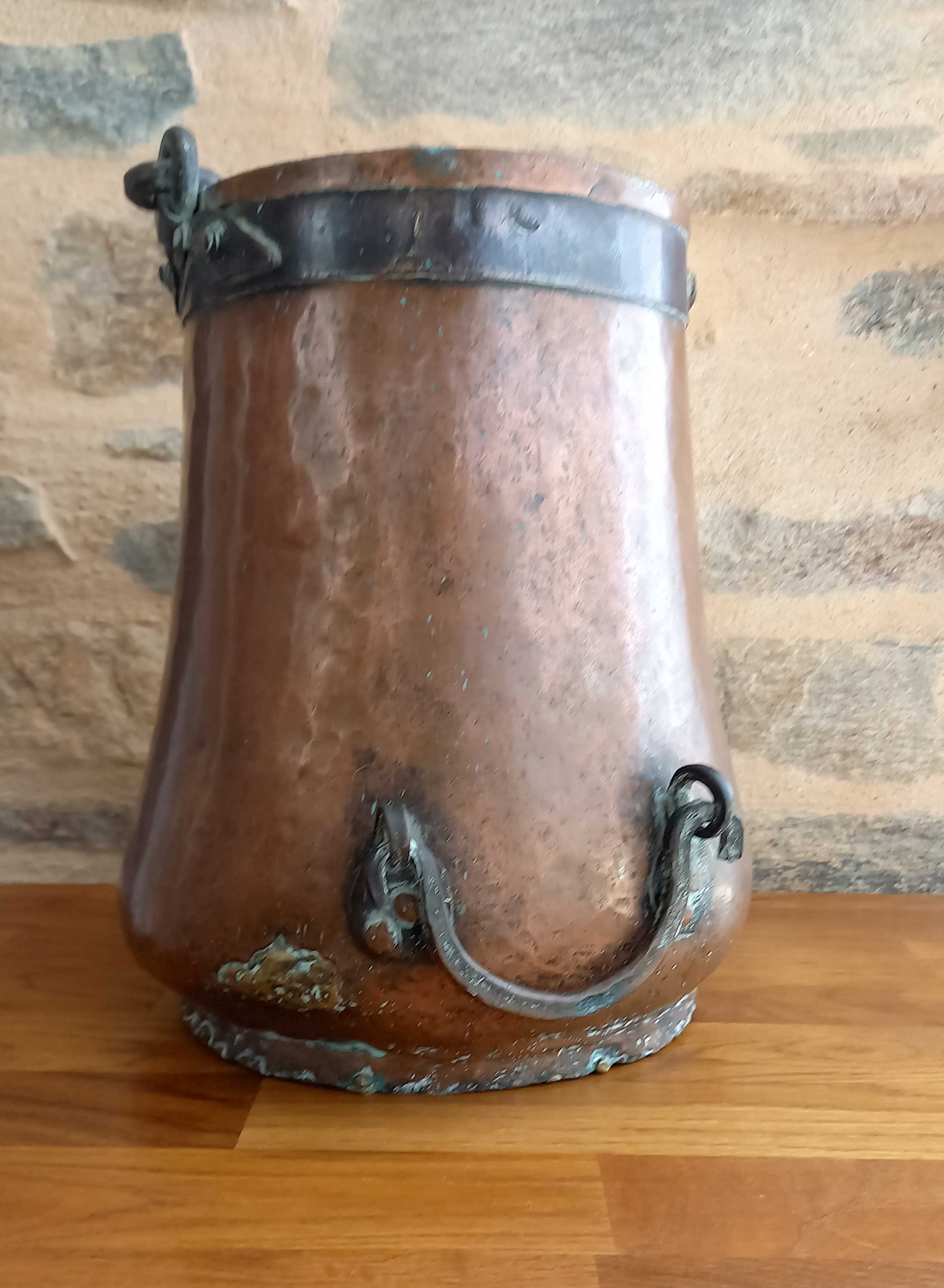 Red copper coal/ash bucket