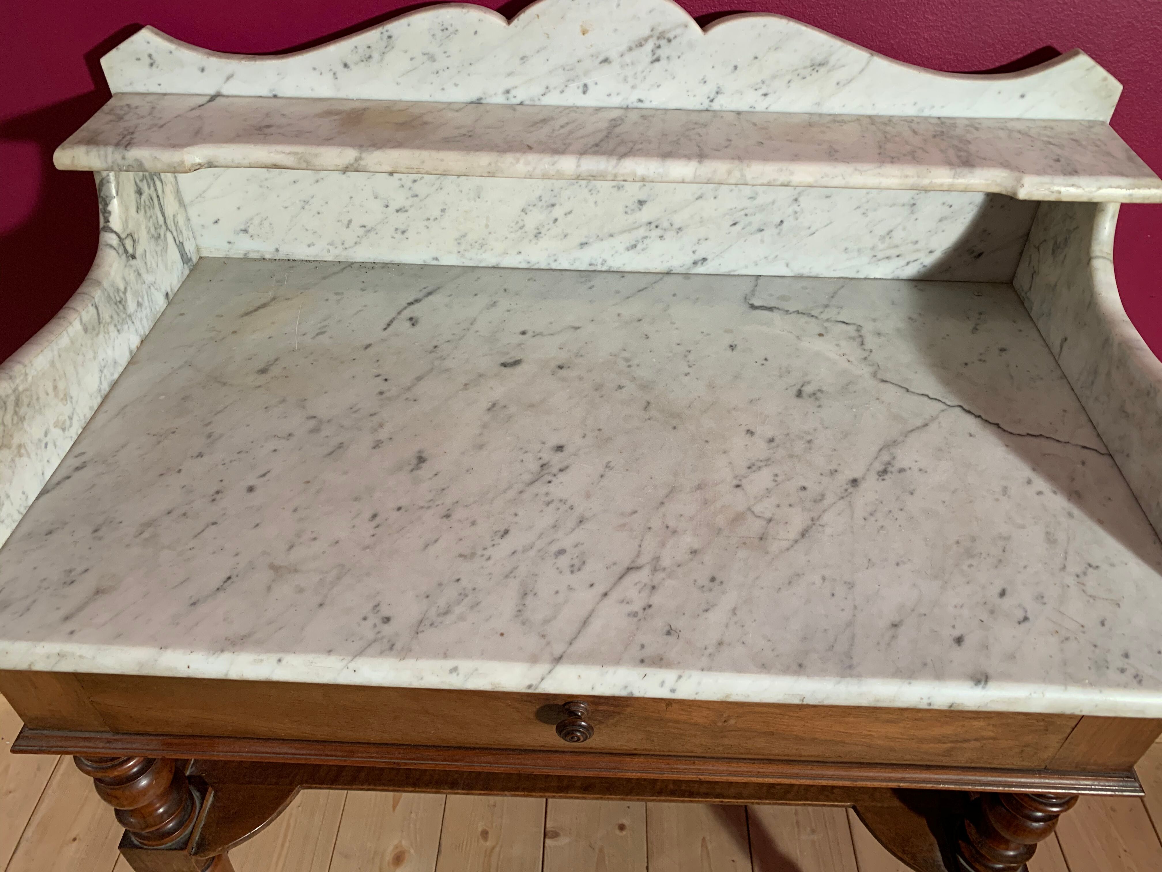 Wooden toilet table - marble