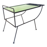 1960s side table with a lime green top, width 65.5 cm.
