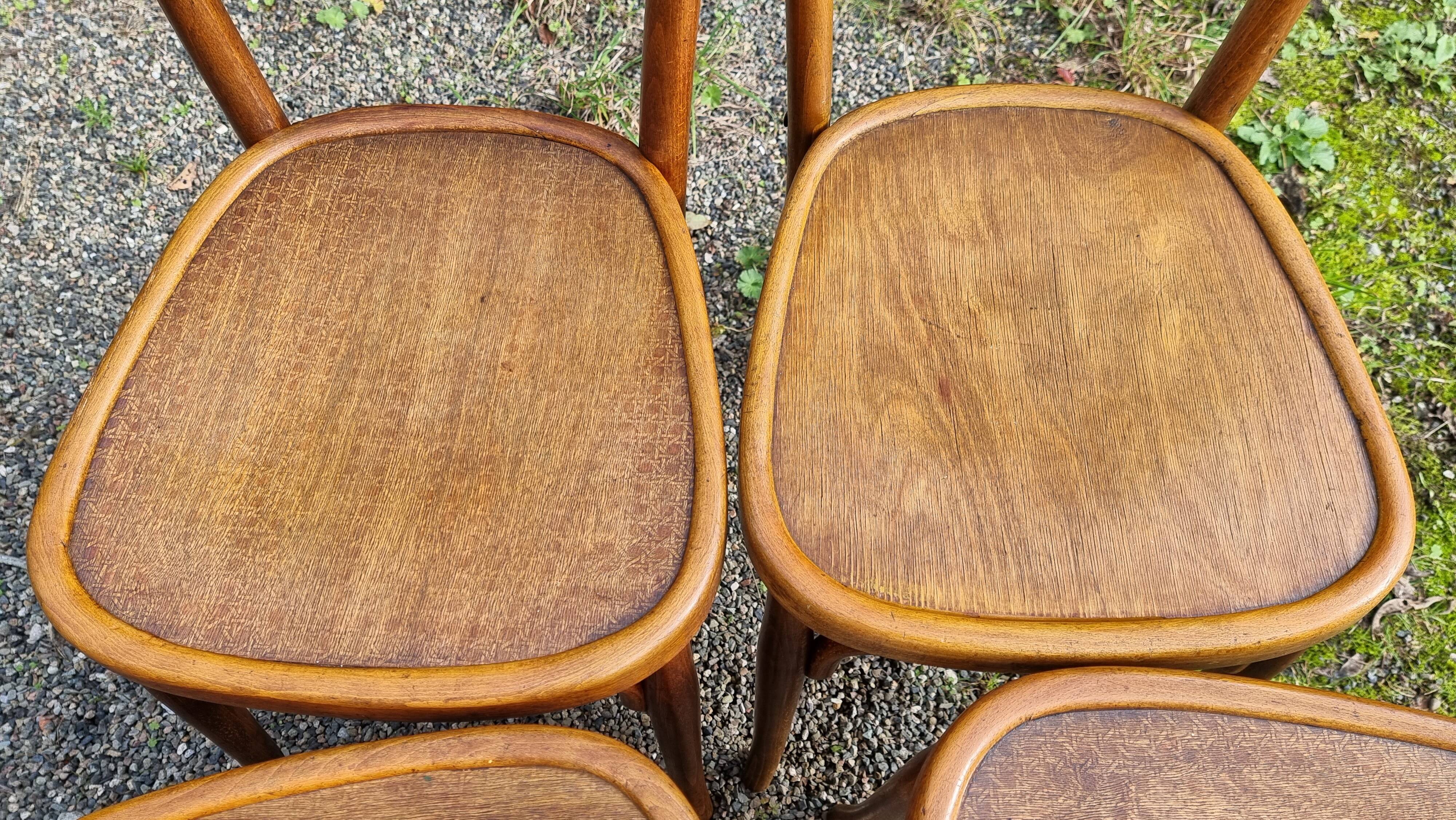 6 Baumann bistro chairs n°58 from the 20s