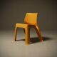 Sculptural Monobloc Chair in Yellow ABS Plastic 1970s