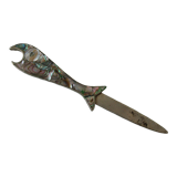 Letter opener in metal and mother-of-pearl