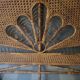 Large rattan peacock headboard "Emmanuelle" Vintage