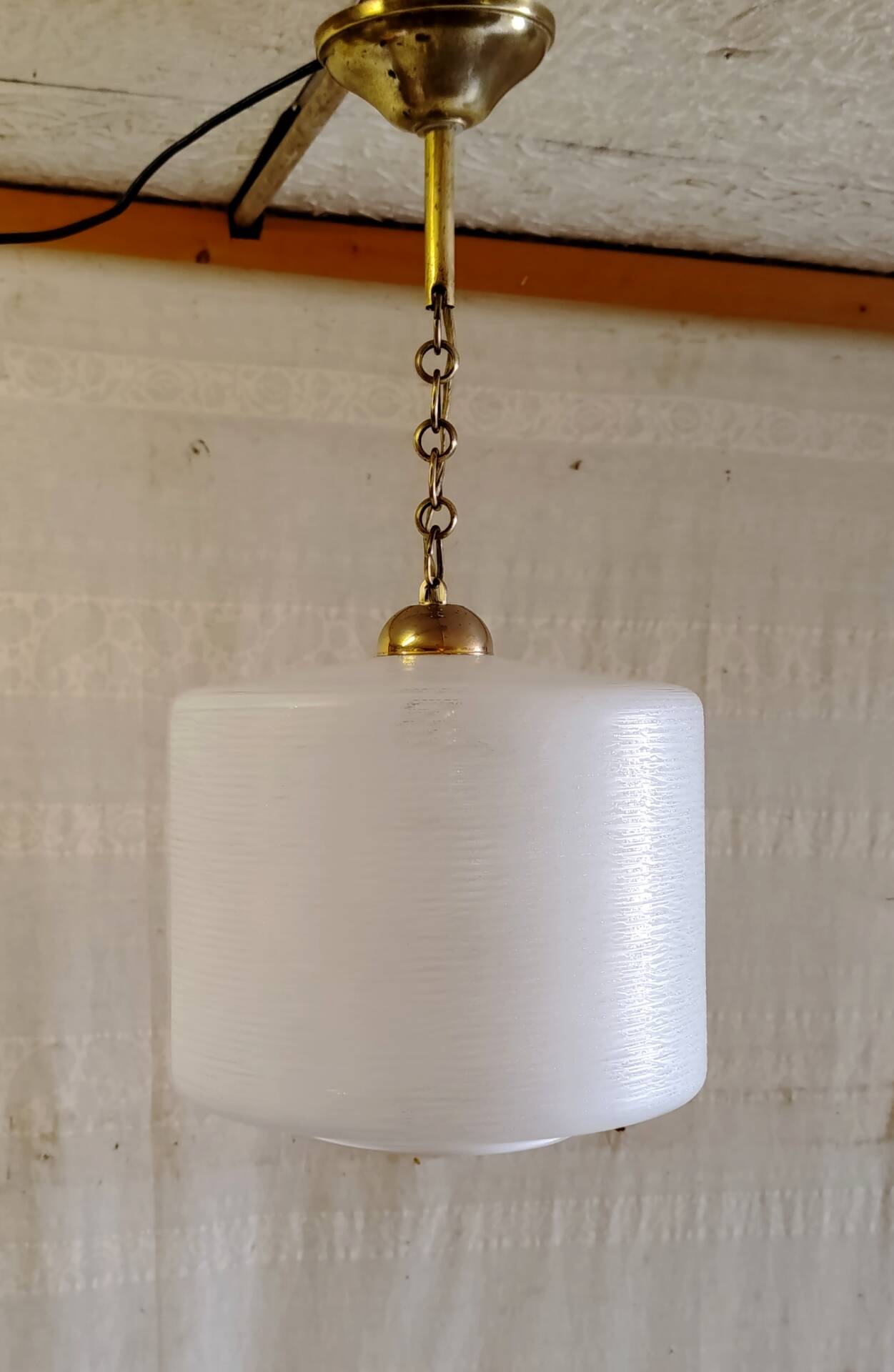 Vintage brass and glass pendant - 1960s