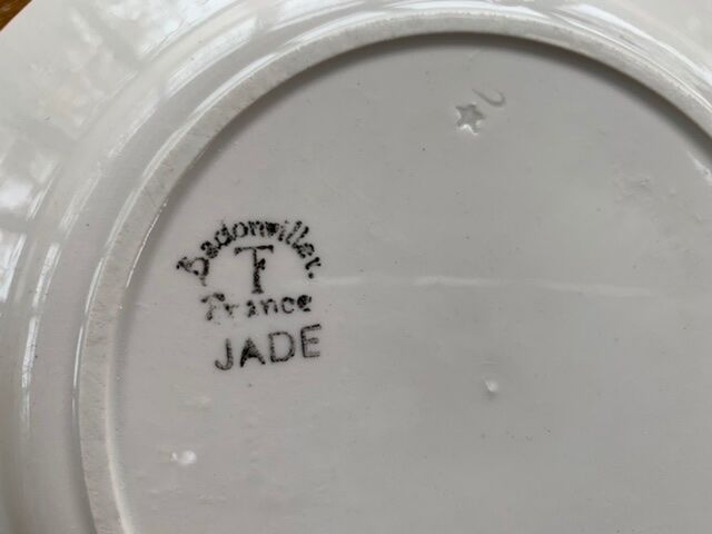 Set of 6 small plates jade model Badonviller art deco