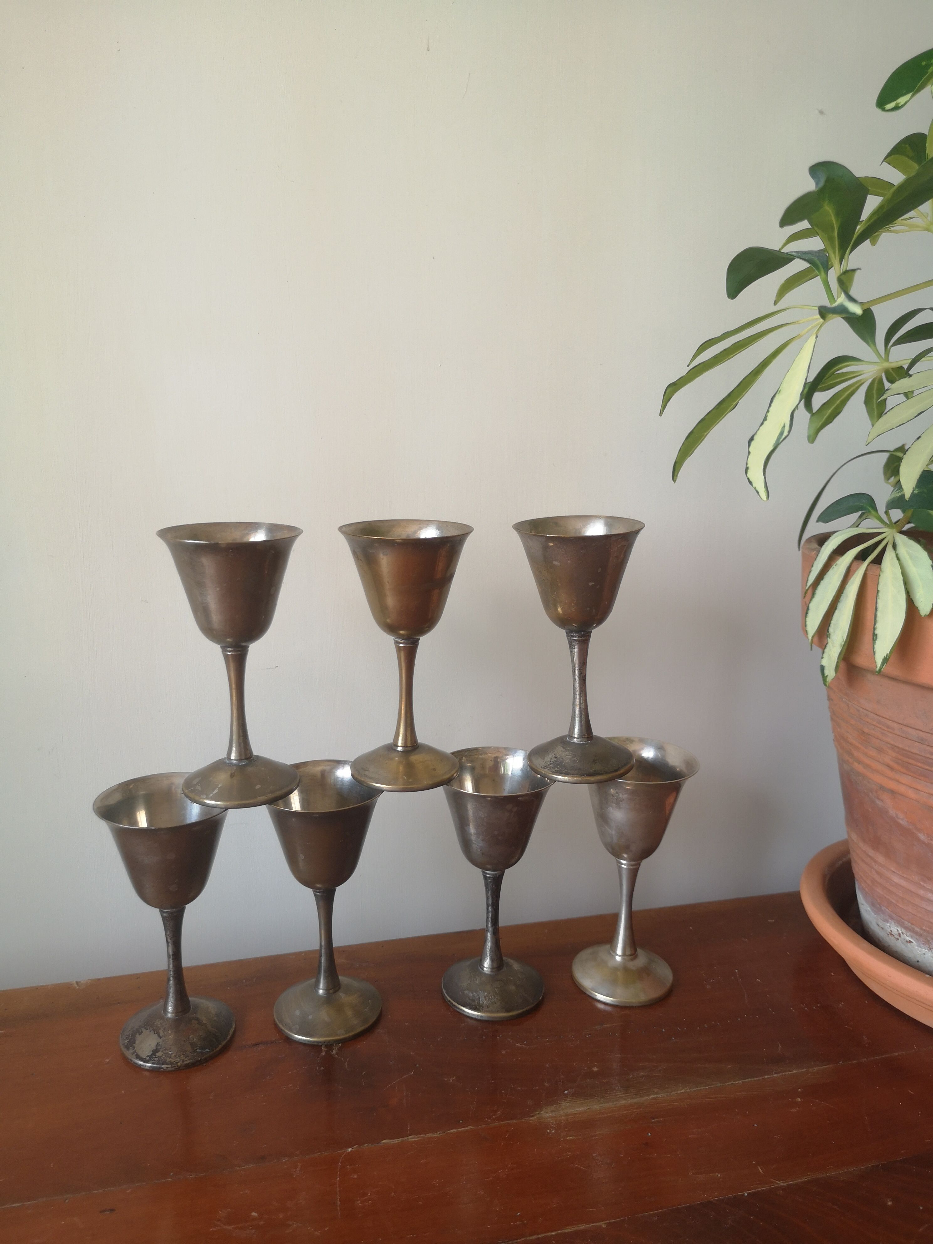 Metal liquor glasses
