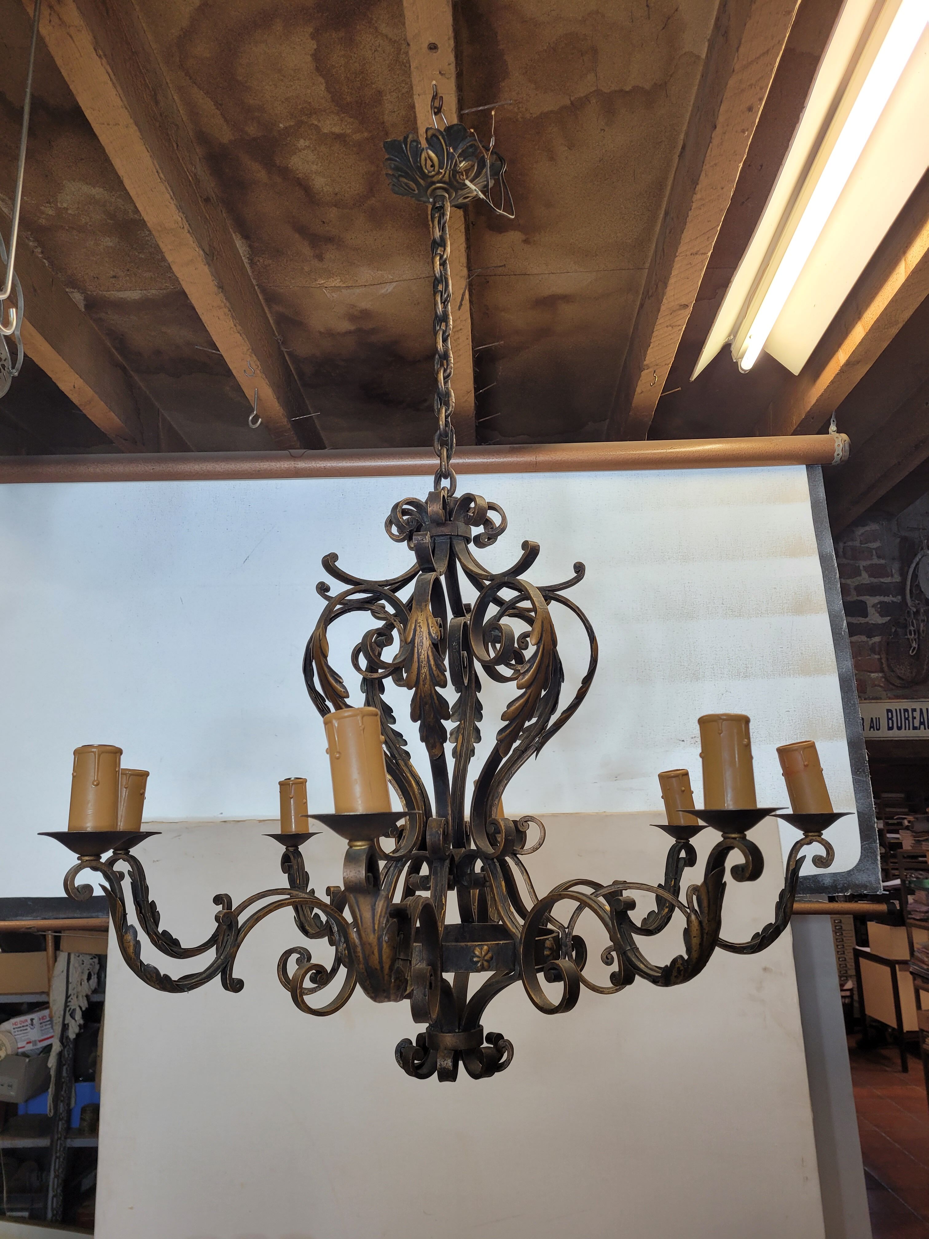 Lustre fer forgé ancien