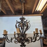 Old wrought iron chandelier