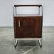 Bauhaus Oak and Chrome Tubular Nightstand, Czechoslovakia 1940s