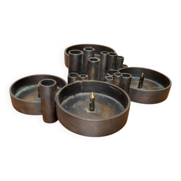 Vintage Brutalist German Metal Candleholder from Kunstschamiede Bergmeister, Ebersberg, 1970s