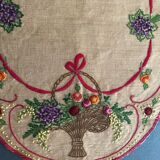 old oval placemat handmade embroidery 36x50