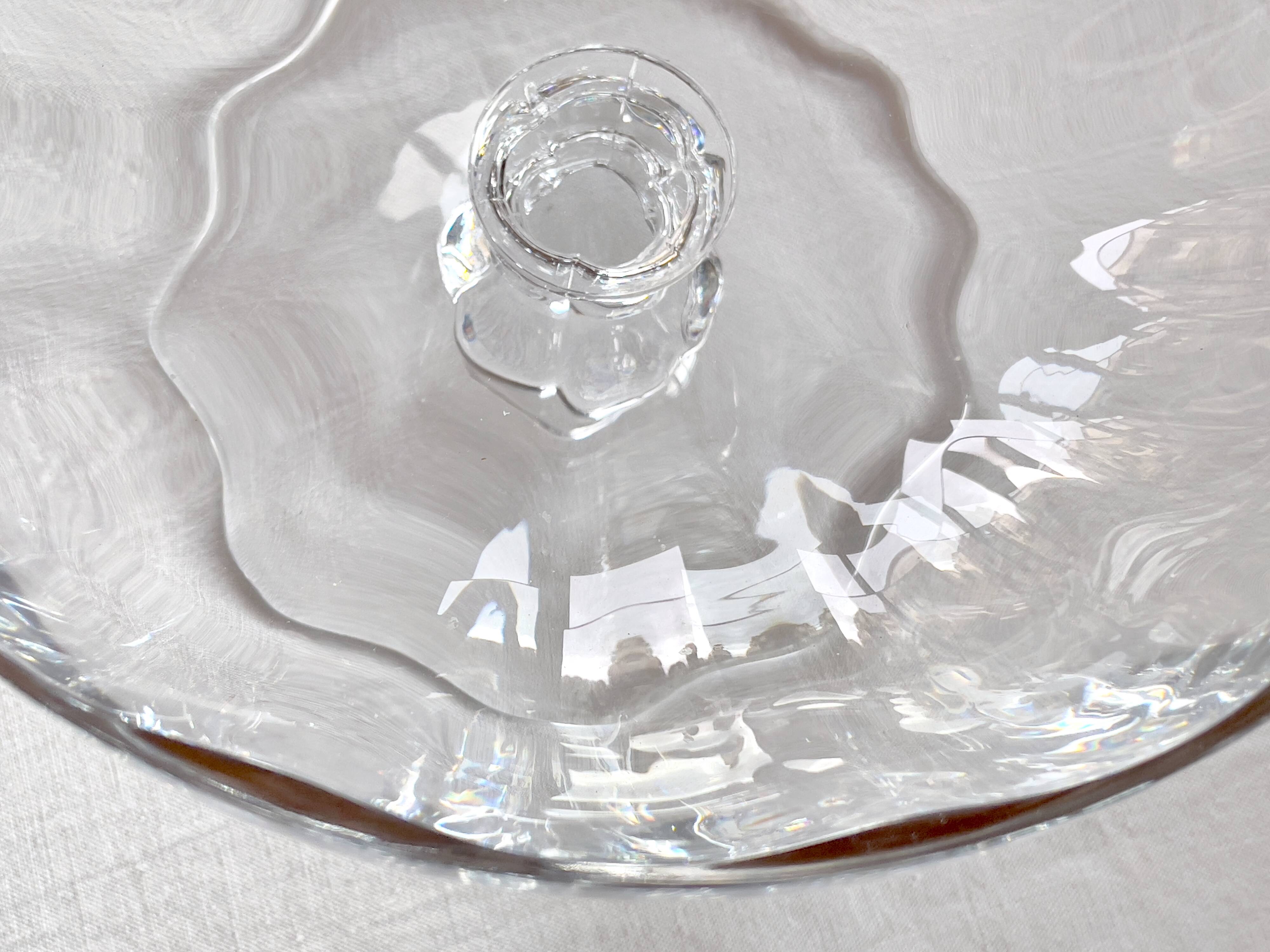 large fruit bowl on a pedestal in Sèvres crystal from the 1950s