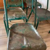 Set of 5 green chairs