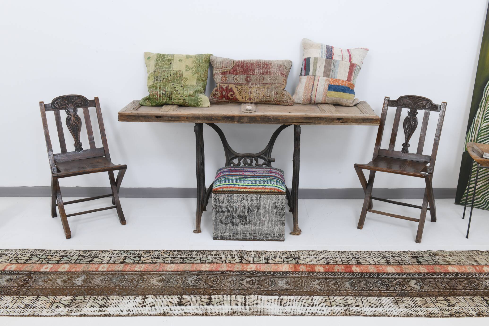 2x11 Brown & Orange Soft Vintage Runner Rug, 64x332Cm SK21437