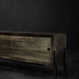 Buffet scandinave en frêne avec poignées en métal mat, style Mid-Century Modern, années 1960