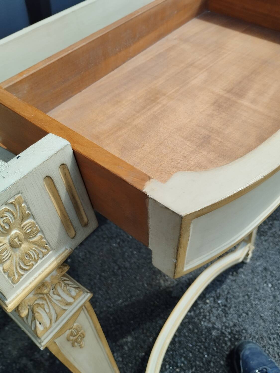 Antique Louis XVI style console with marble top