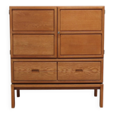 Decorative 'N-Line' bar cabinet in oak by P&J Neirinck, 1968