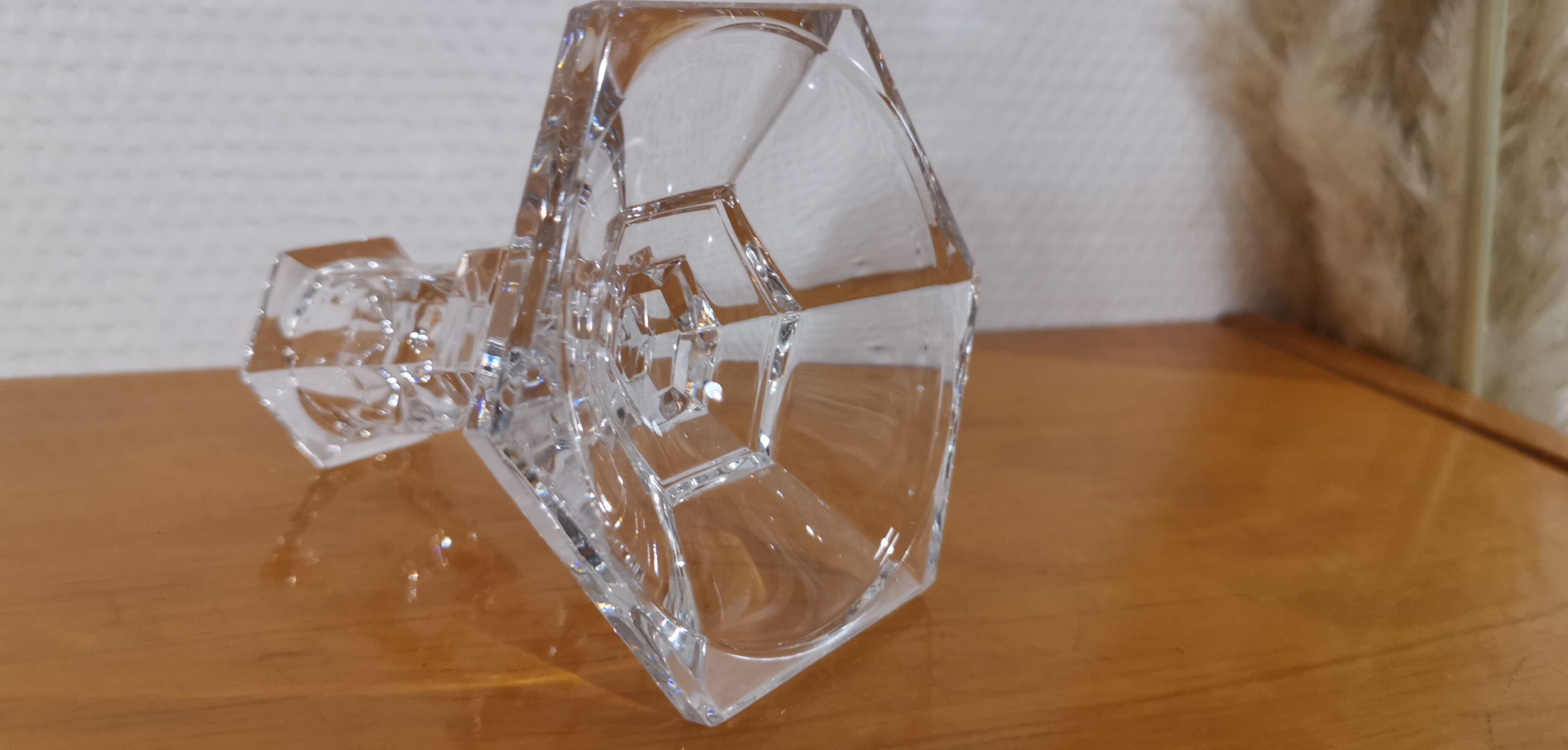 Crystal candle holder from val-saint-lambert