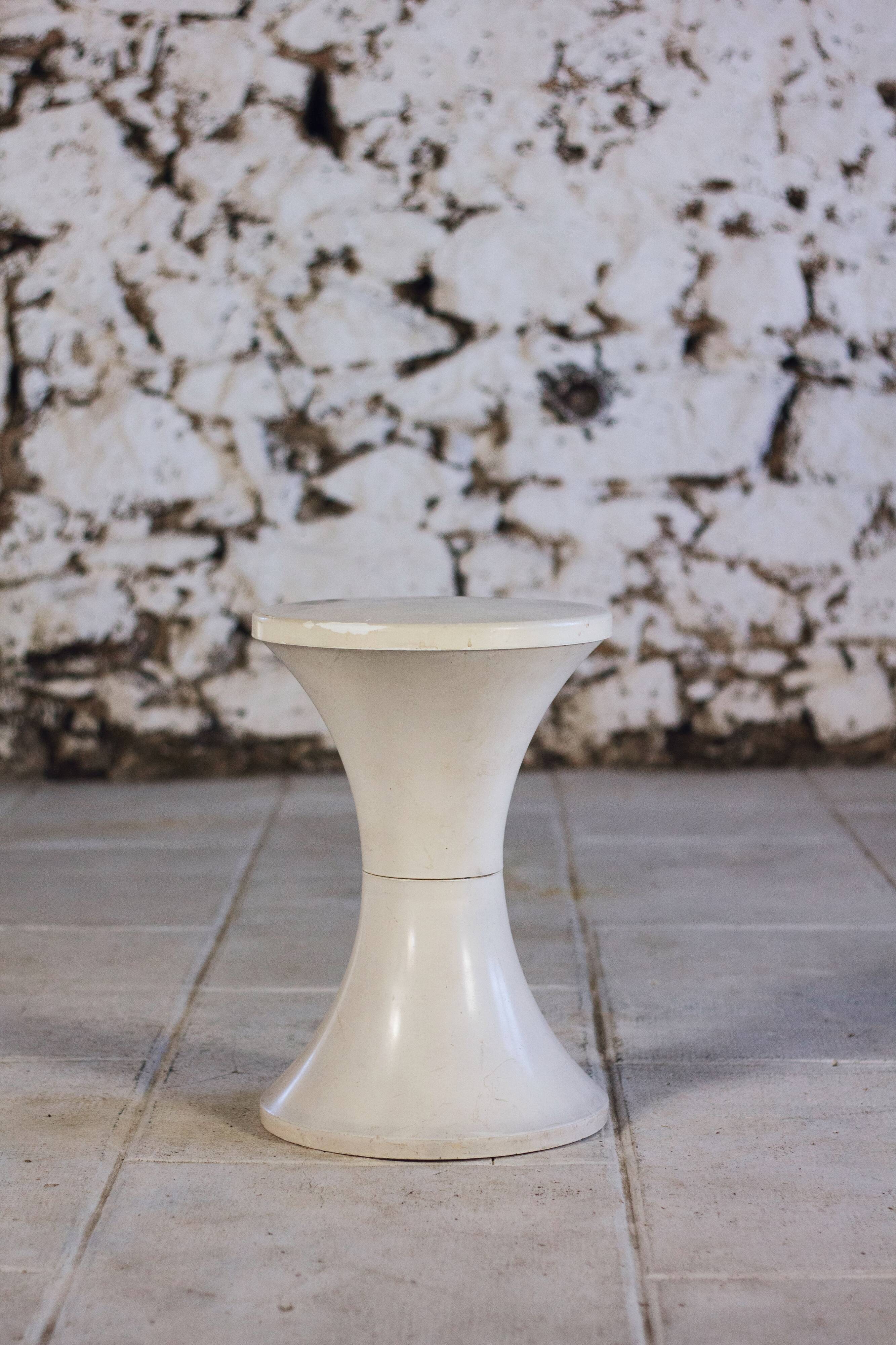 White Tam Tam stool by Henri Massonnet for Stamp, 1970