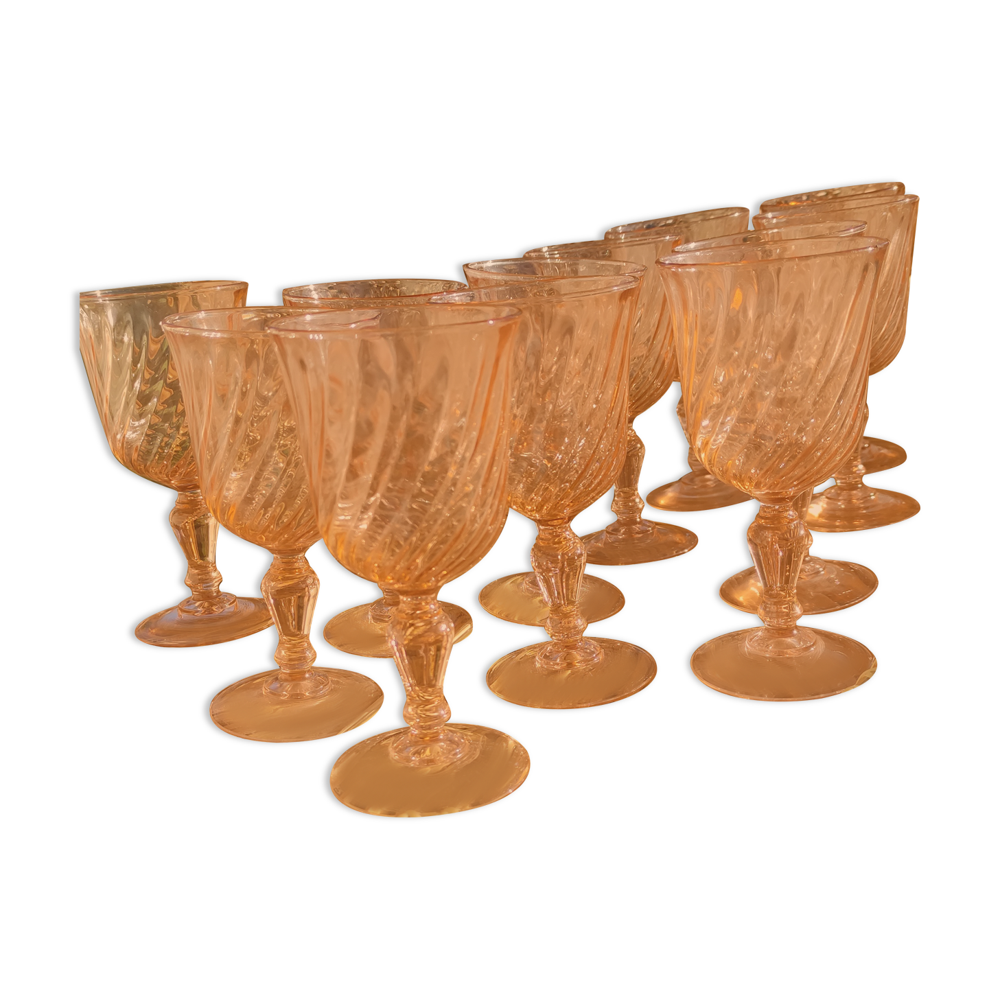 Set of twelve foot glasses Rosaline D'arcoroc Luminarc